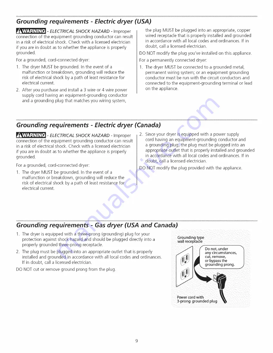 Frigidaire FRE5711KW0 Installation Instructions Manual Download Page 9