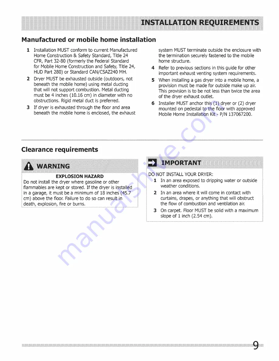 Frigidaire FRQE7000LW0 Installation Manual Download Page 9