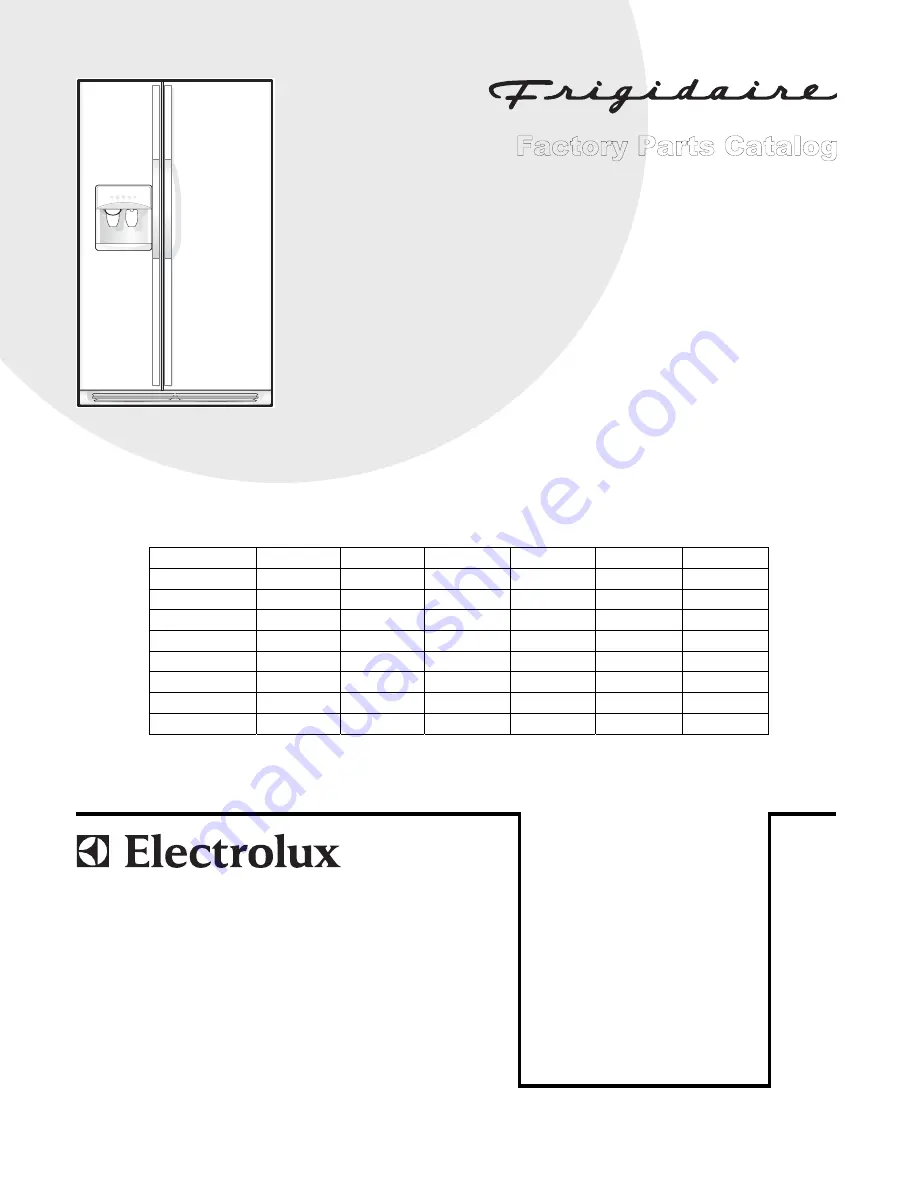 Frigidaire FRS23KR4E Factory Parts Catalog Download Page 1