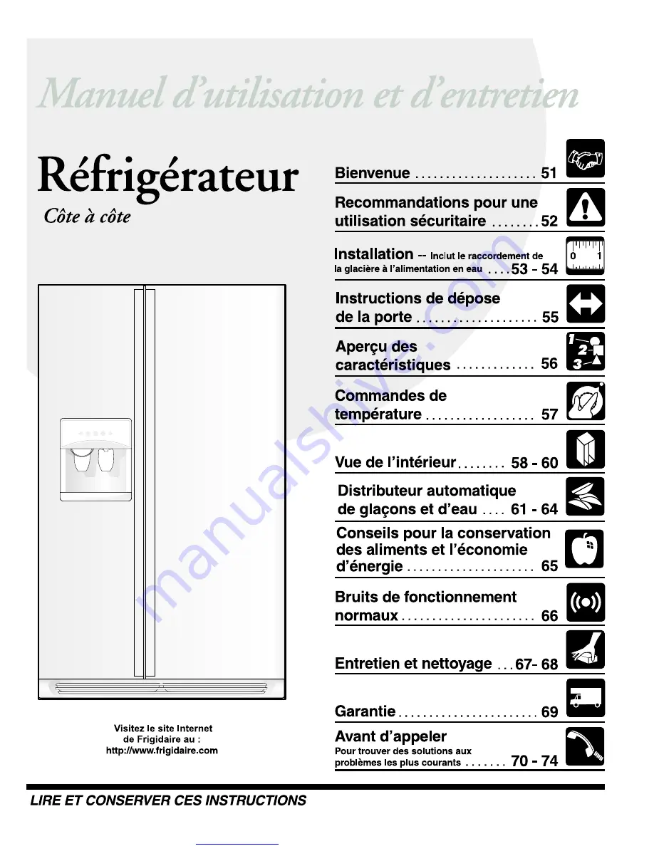 Frigidaire FRS23R4AW5 Скачать руководство пользователя страница 50