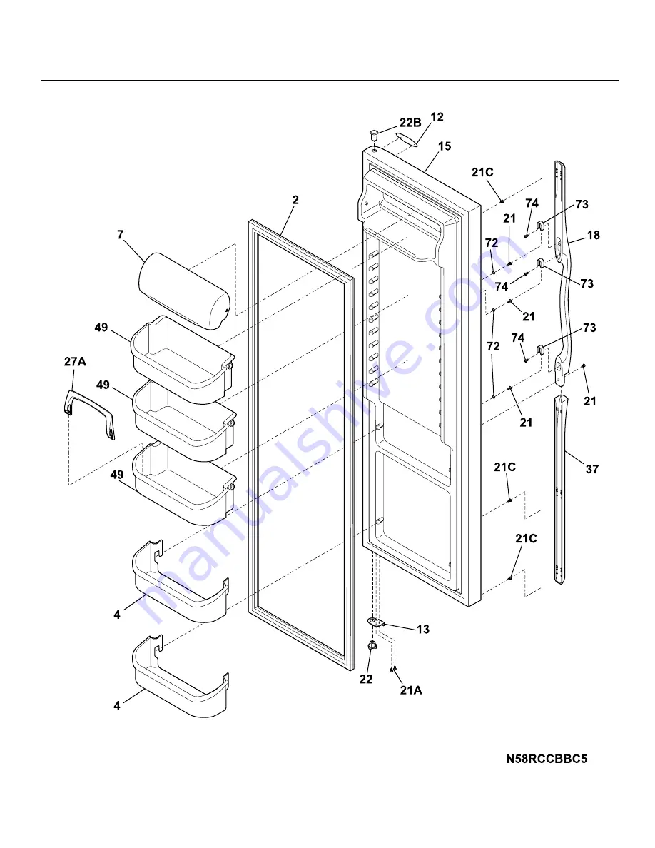 Frigidaire FRS26H7CS Factory Parts Catalog Download Page 4