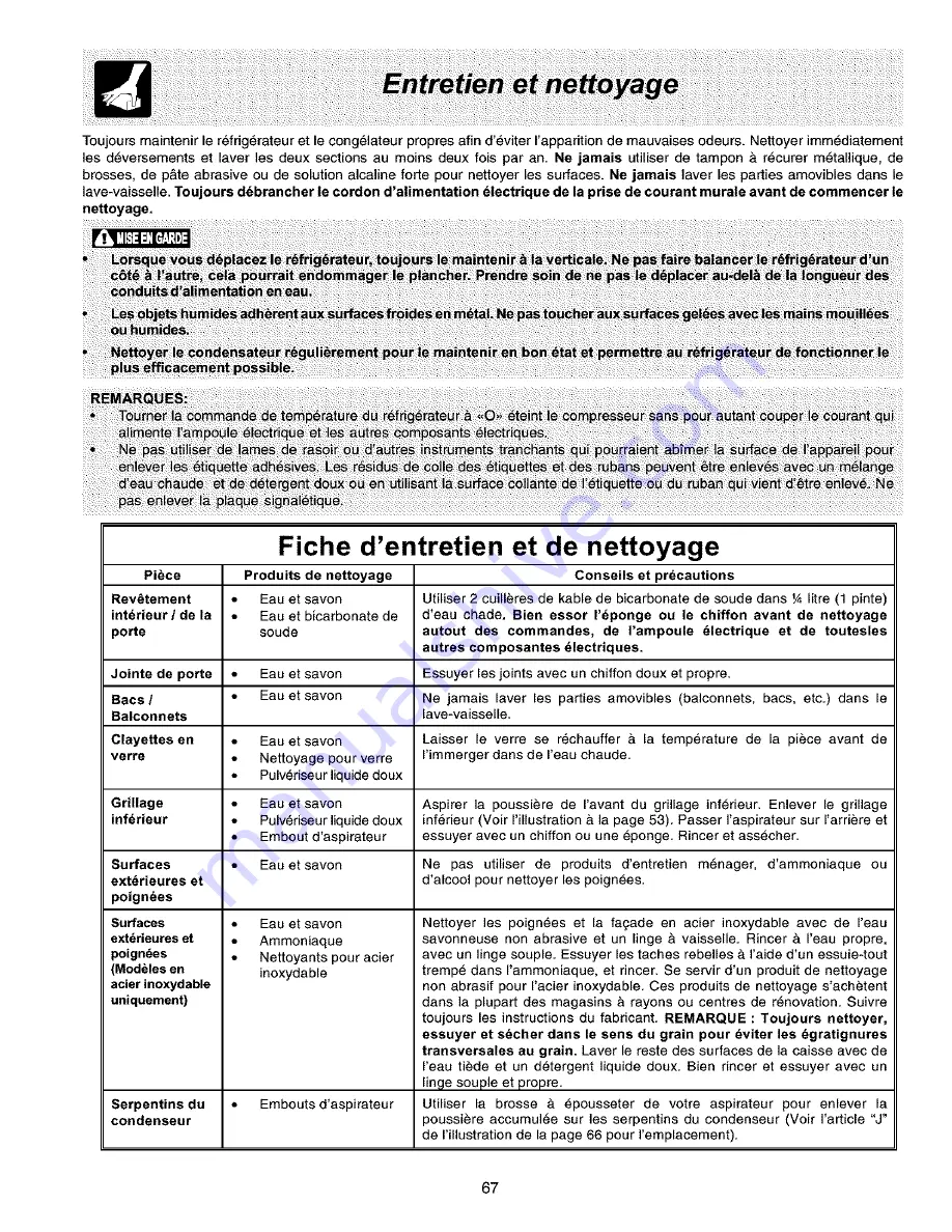 Frigidaire FRS26HR4AB0 Use & Care Manual Download Page 67