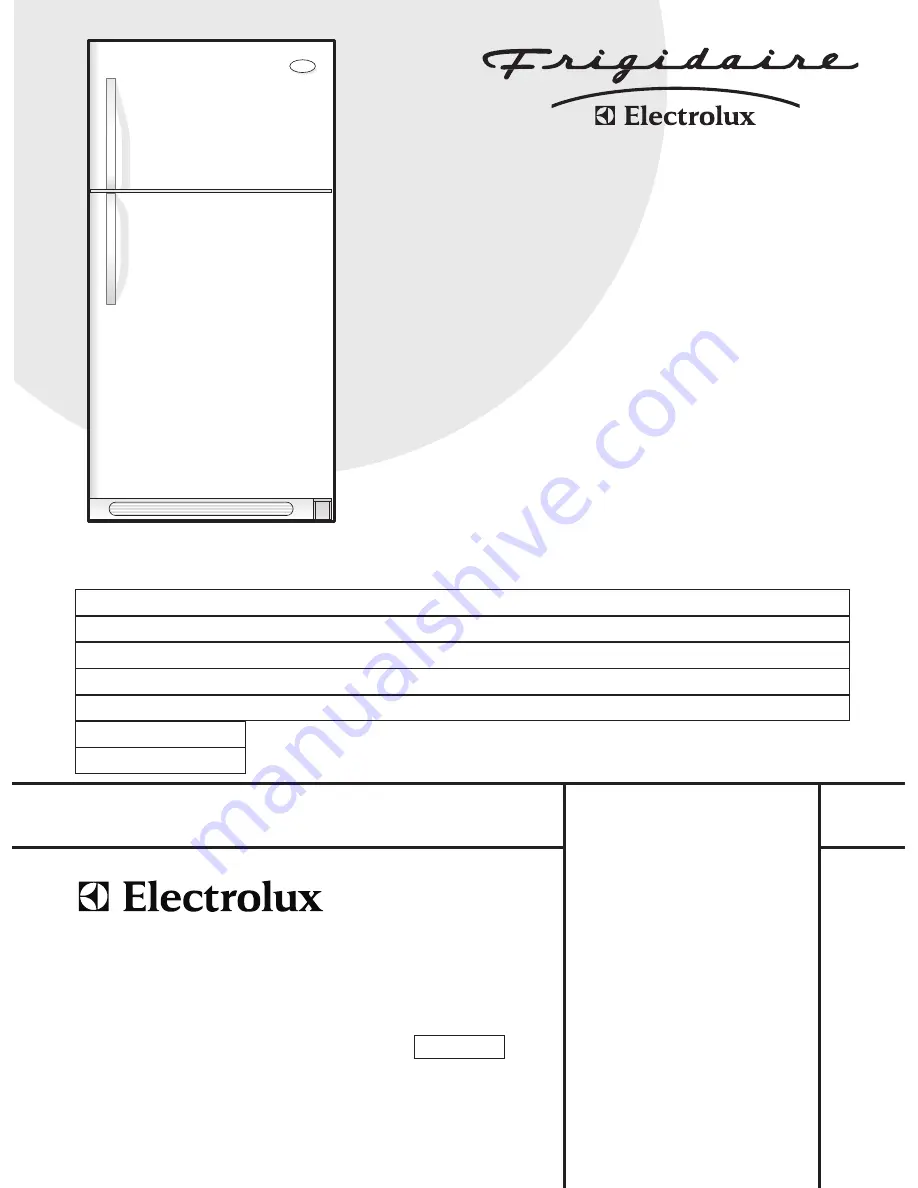 Frigidaire FRT15HB3A Скачать руководство пользователя страница 1