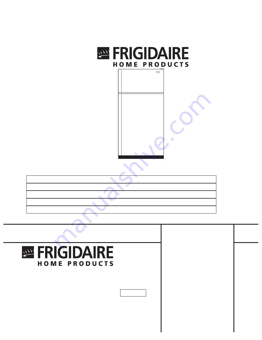 Frigidaire FRT21TNG Скачать руководство пользователя страница 1