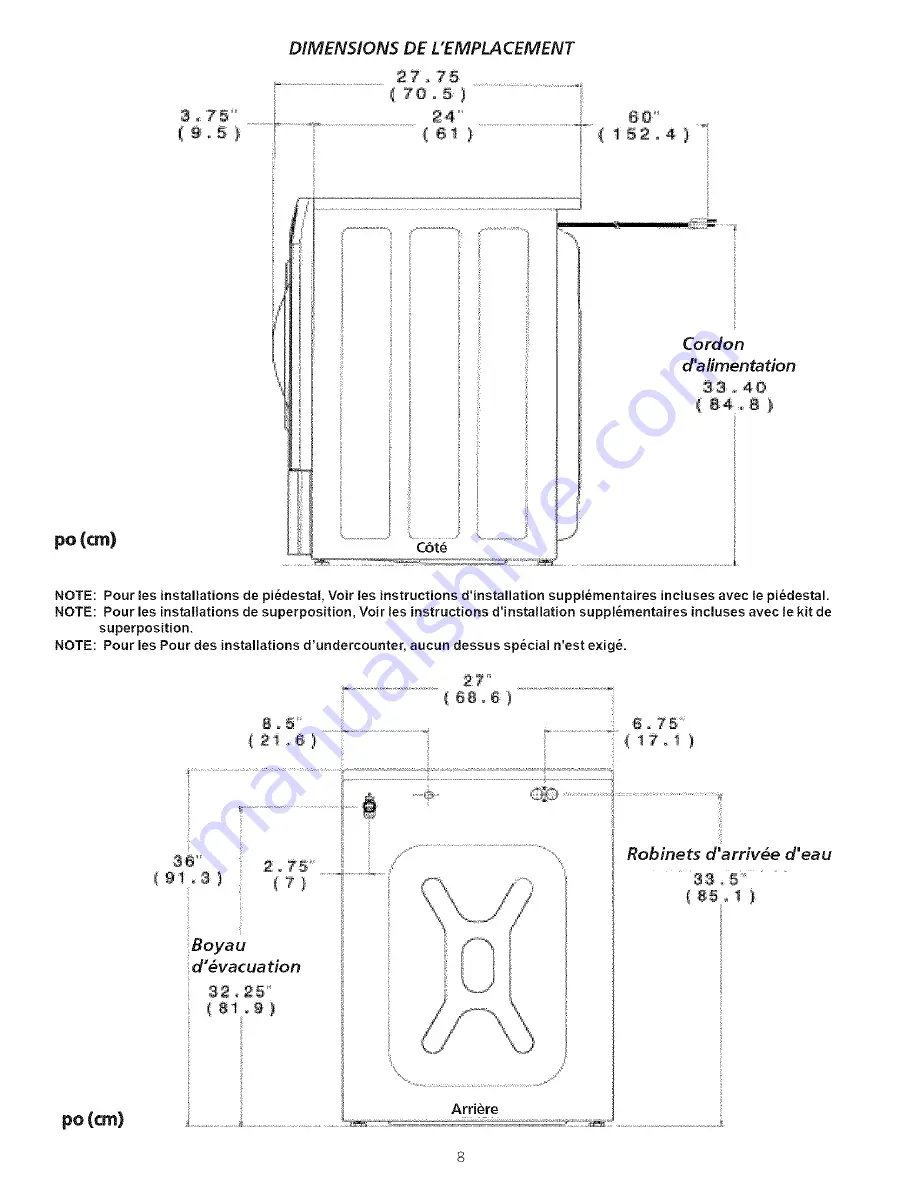 Frigidaire FTF5000HS0 Installation Instructions Manual Download Page 8