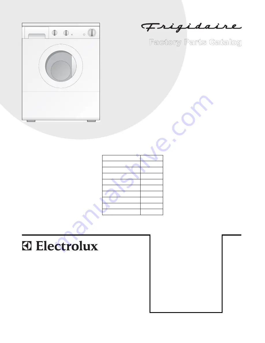 Frigidaire FTF530F Factory Parts Catalog Download Page 1