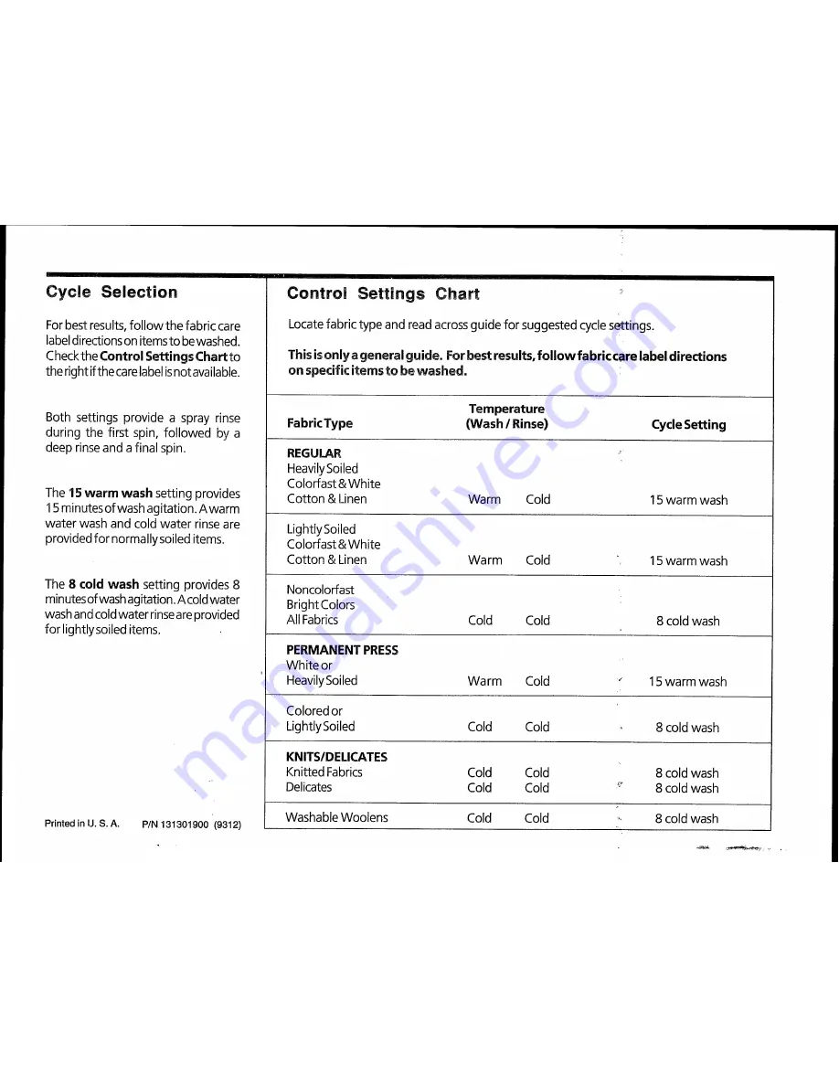 Frigidaire FWL111RB Operating Instructions Download Page 2