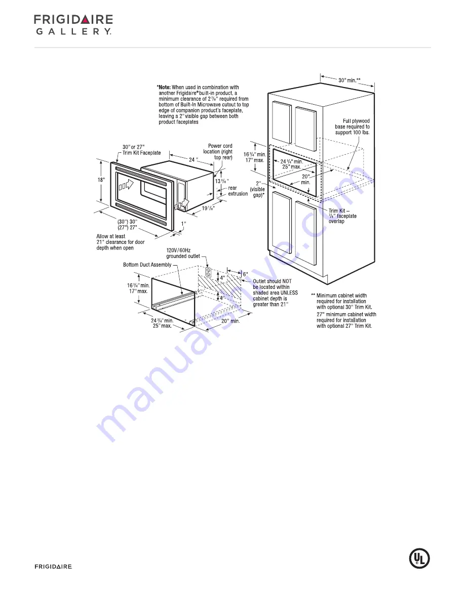 Frigidaire Gallery FGMO205K F Скачать руководство пользователя страница 3