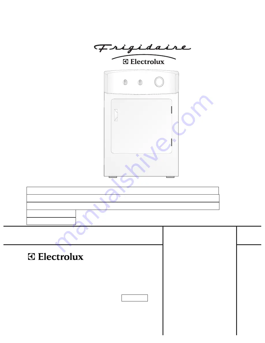 Frigidaire GLER331A Factory Parts Catalog Download Page 1