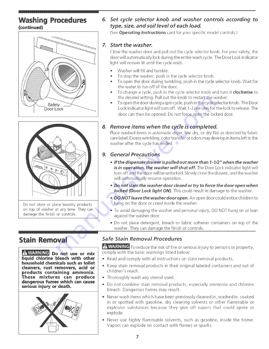 Frigidaire GLTF1570ES0 Use & Care Manual Download Page 7