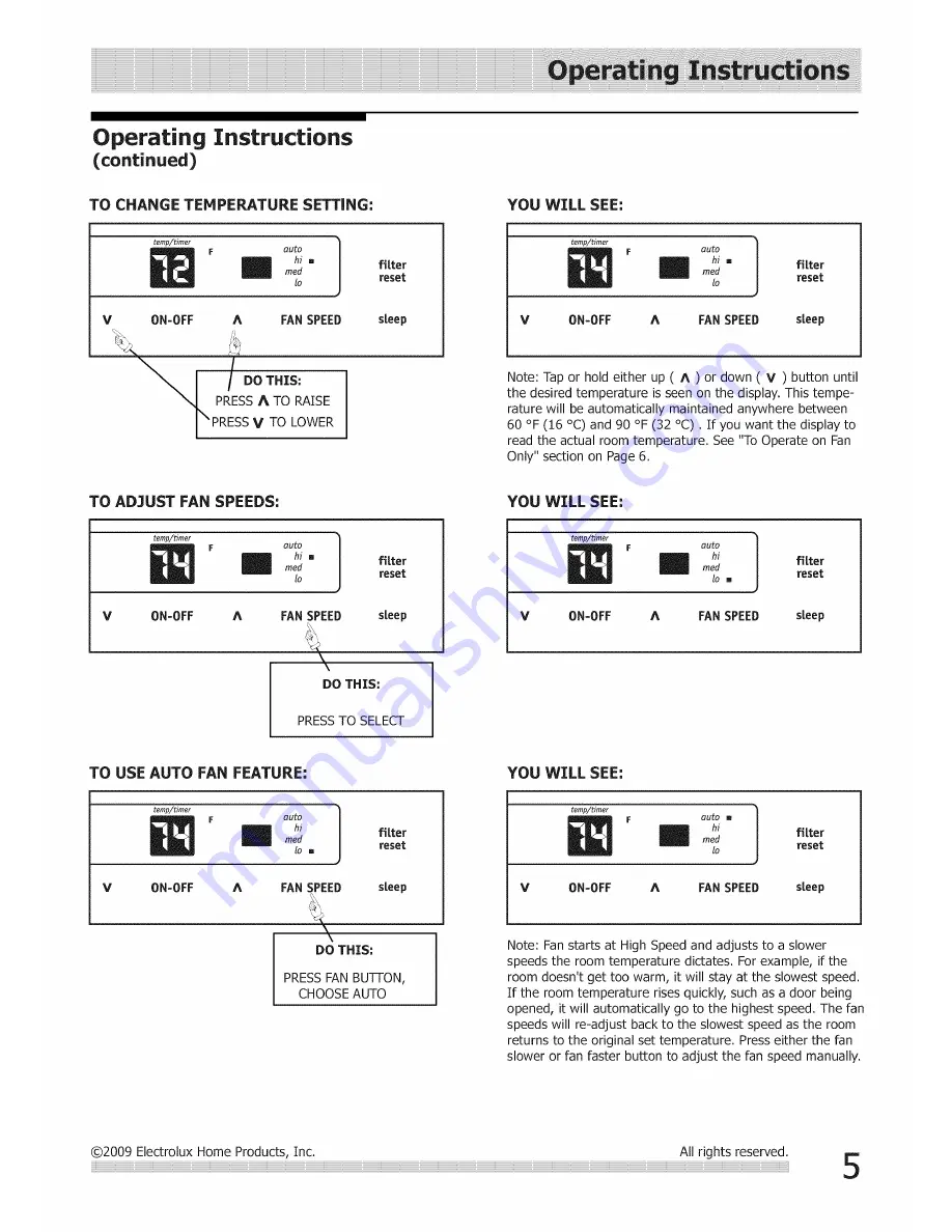 Frigidaire LRA074AT70 Use & Care Manual Download Page 5