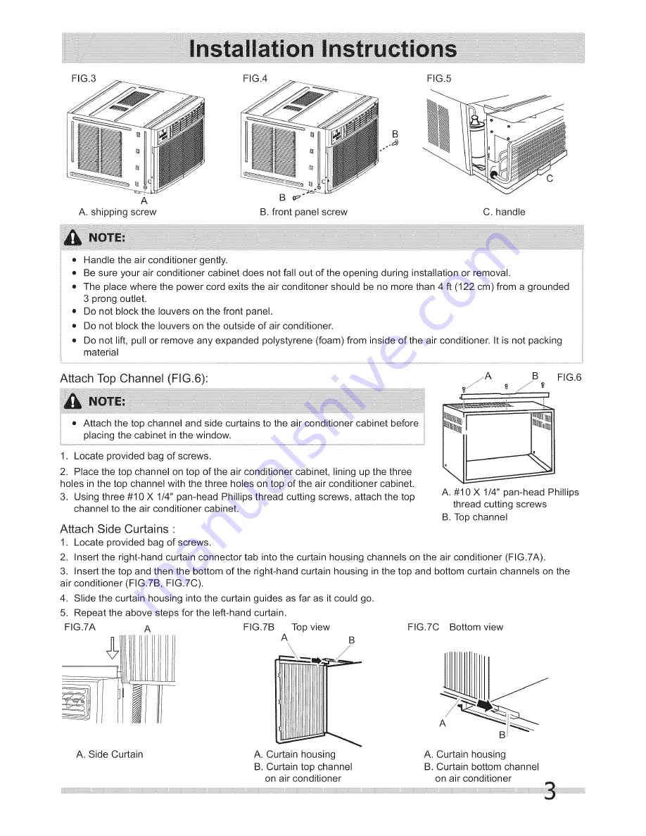 Frigidaire LRA08HZT10 Installation Instructions Manual Download Page 3