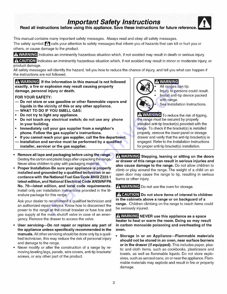 Frigidaire PLCF489GCA Guide Скачать руководство пользователя страница 3