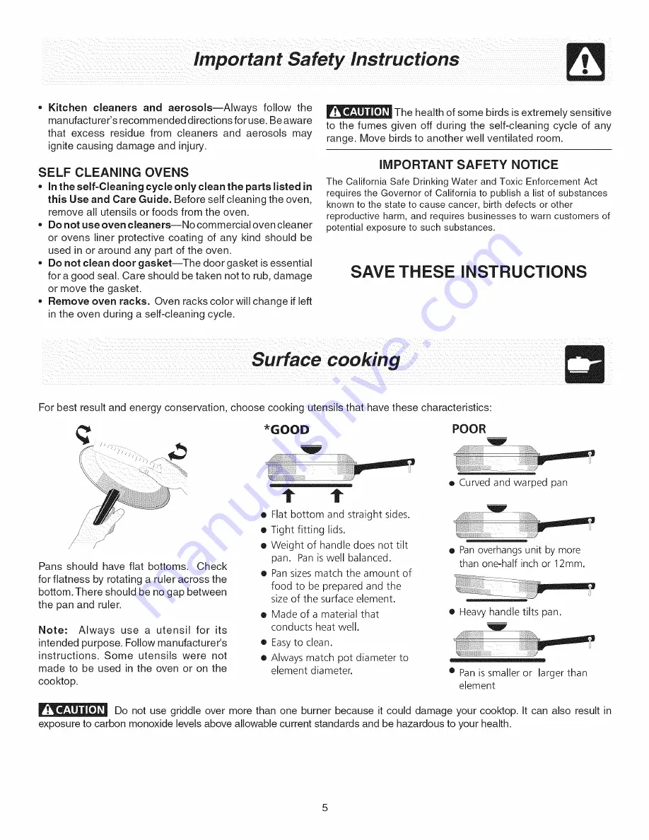 Frigidaire PLEF489GCA Guide Use & Care Manual Download Page 5