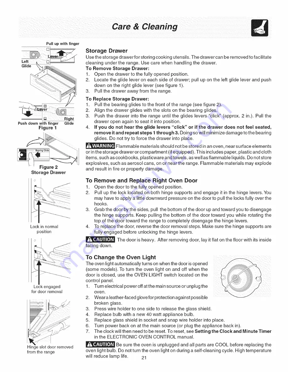 Frigidaire PLEF489GCA Guide Use & Care Manual Download Page 21