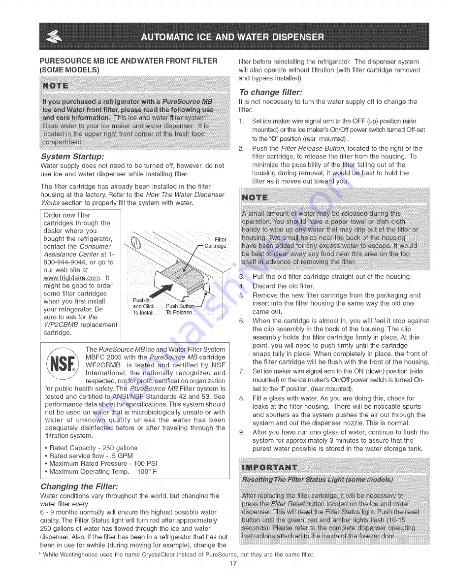 Frigidaire PLHS39EESS7 Use & Care Manual Download Page 17