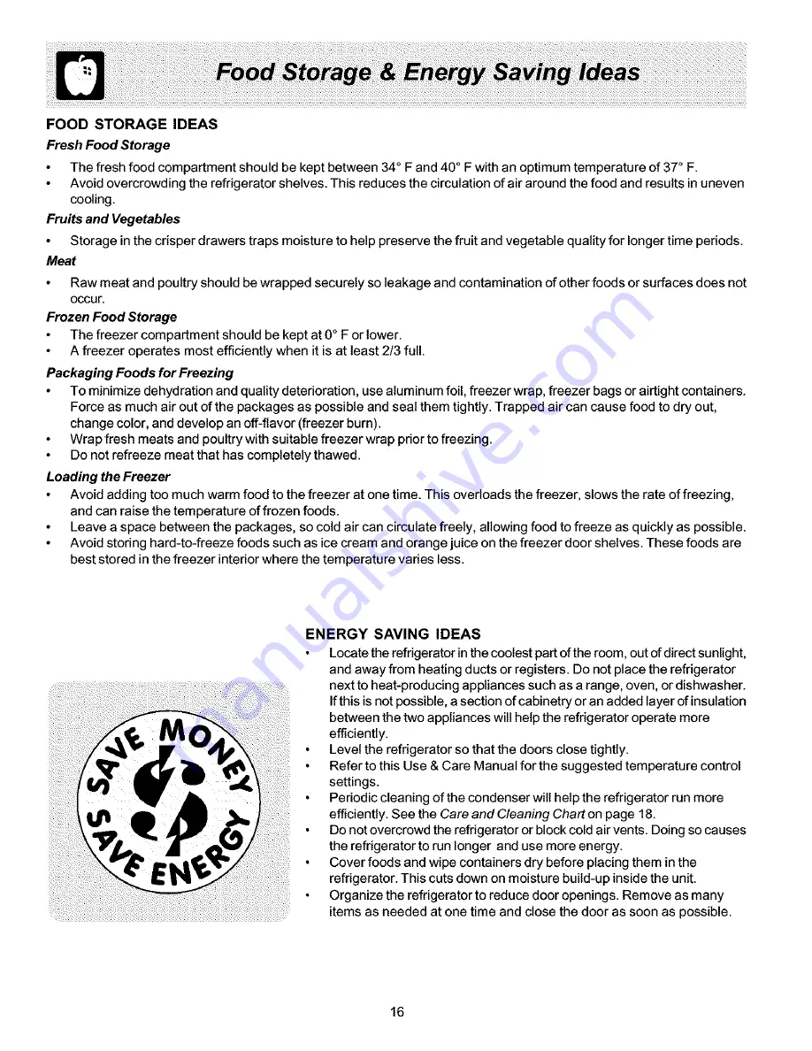 Frigidaire PLHT217TAB0 Use & Care Manual Download Page 16