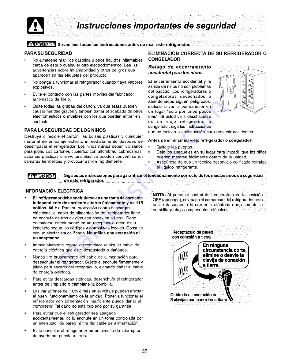 Frigidaire PLRS237ZAB1 Скачать руководство пользователя страница 27