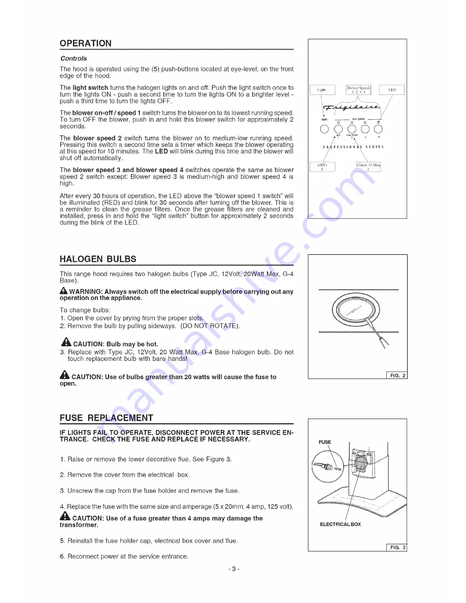 Frigidaire Professional PL36WC40EC Use & Care Manual Download Page 3