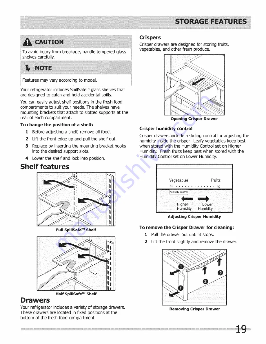 Frigidaire Refrigerator Use & Care Manual Download Page 19