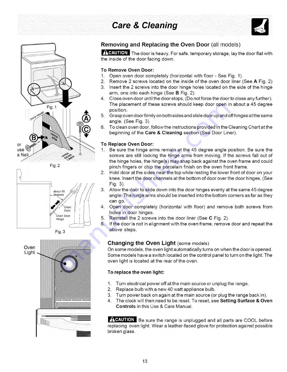 Frigidaire TGF303BWE Use & Care Manual Download Page 13