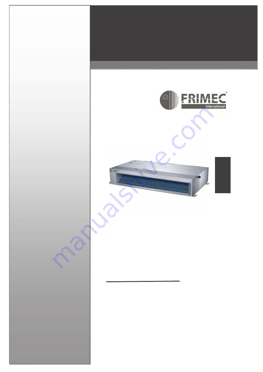 FRIMEC F5CCY100BR Installation Manual Download Page 1