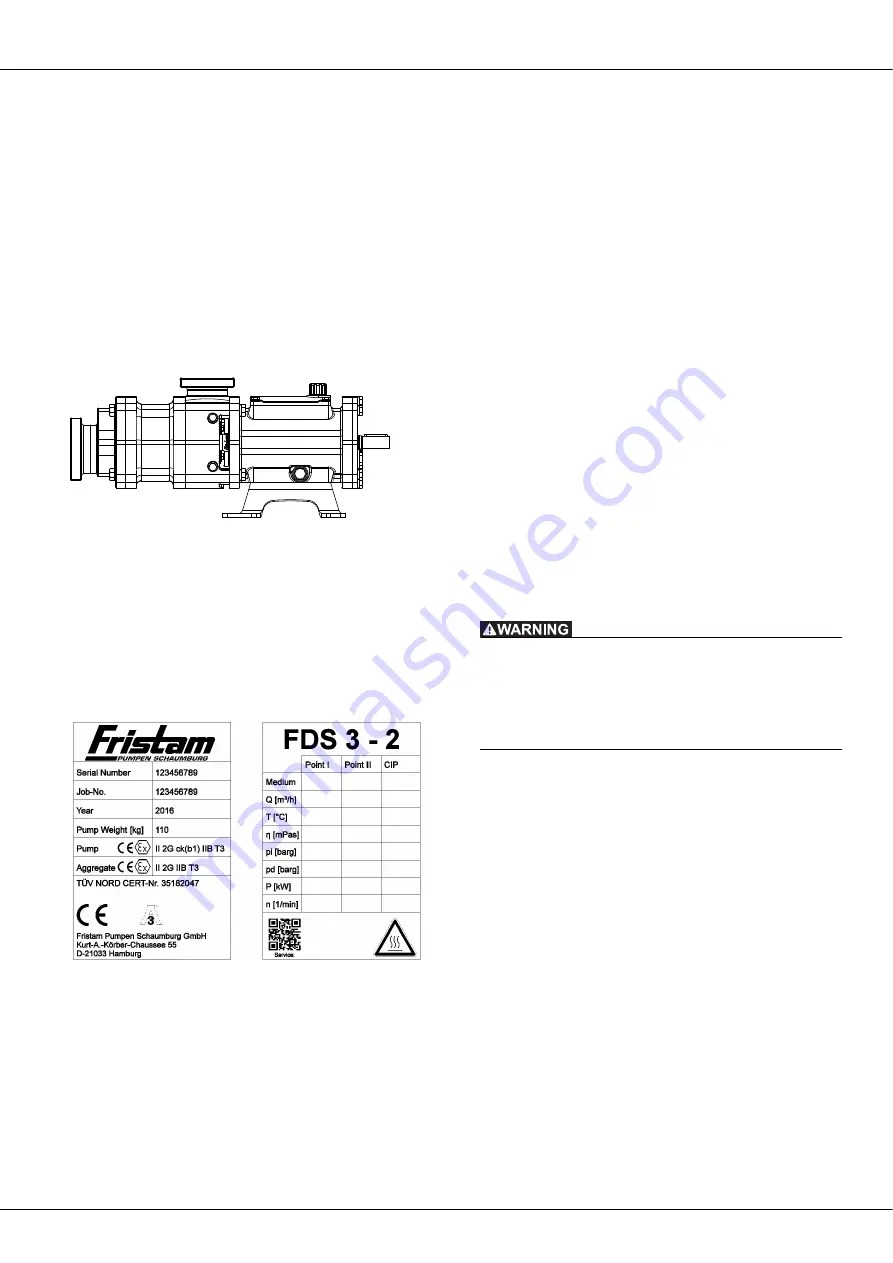 Fristam Pumpen FDS 1 Series Original Operating Manual Assembly Instructions Download Page 22