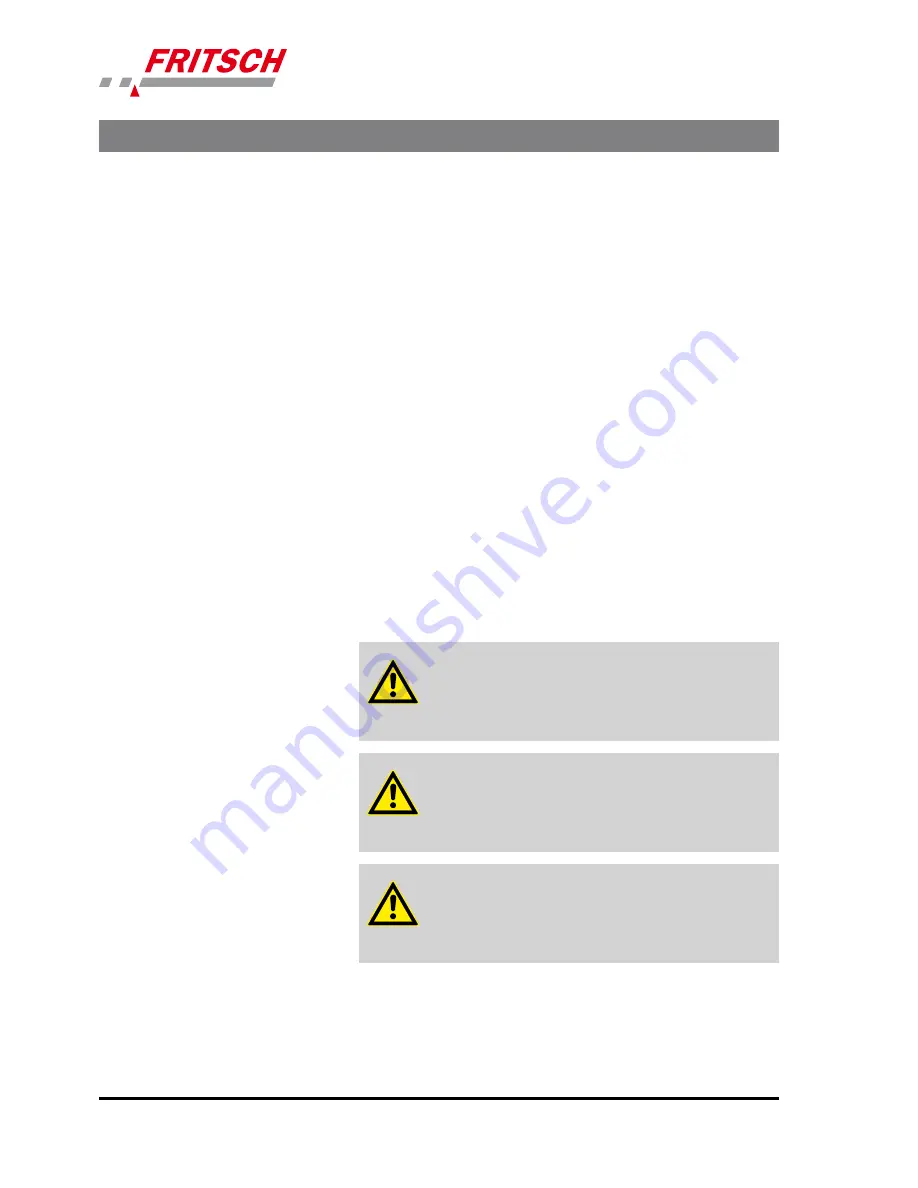 Fritsch premium PULVERISETTE 14 Operating Instructions Manual Download Page 10