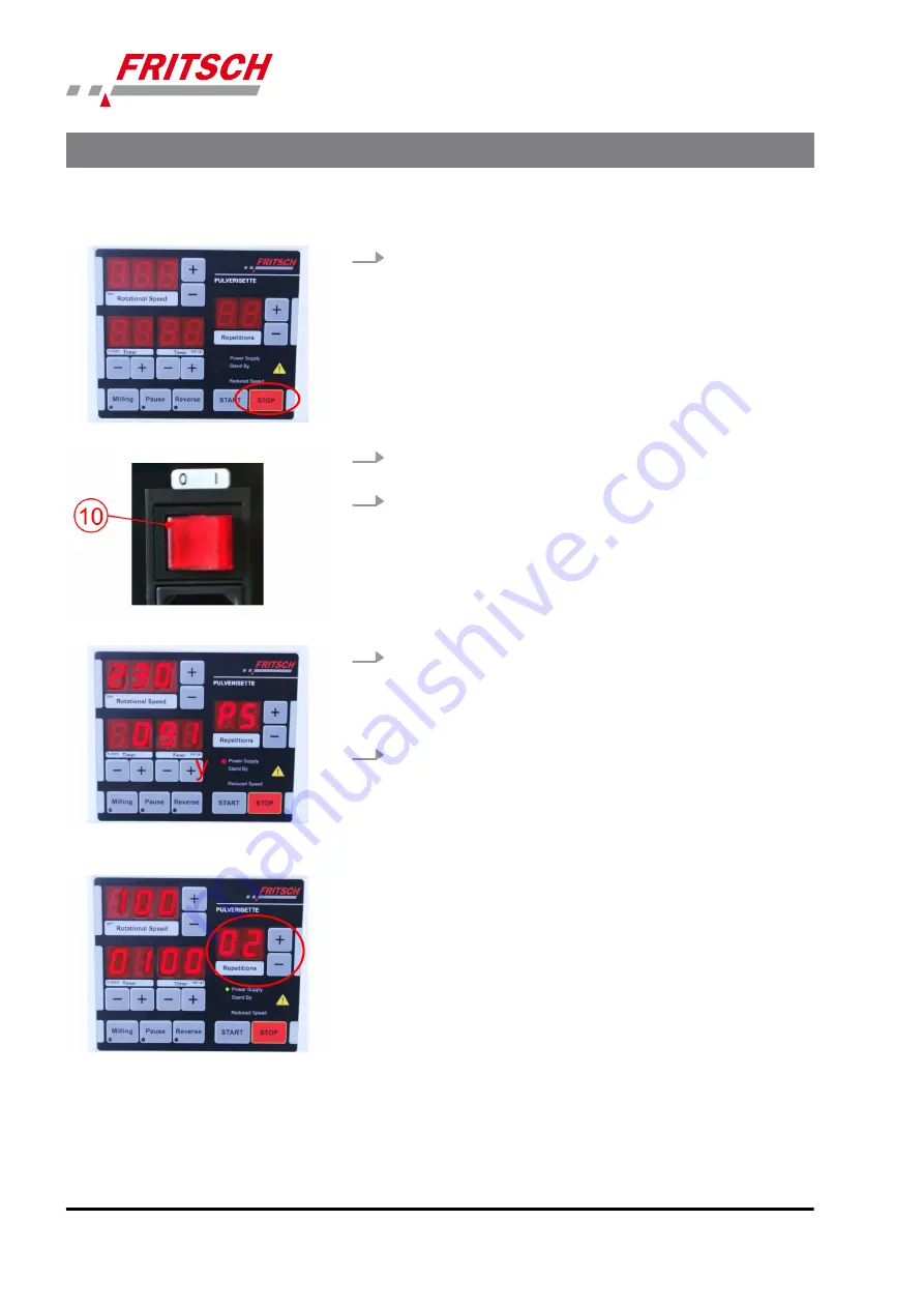 Fritsch PULVERISETTE 6 Classic Operating Instructions Manual Download Page 42