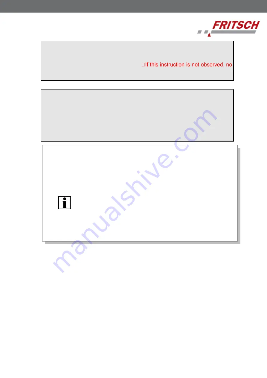 Fritsch PULVERISETTE 7 classic line Operating Manual Download Page 16