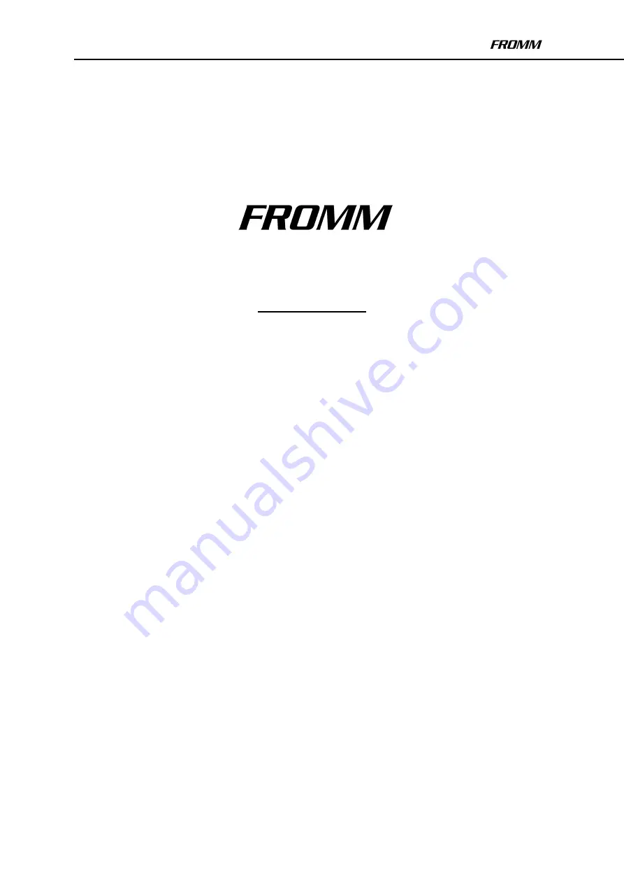 Fromm FS360 Series Скачать руководство пользователя страница 1