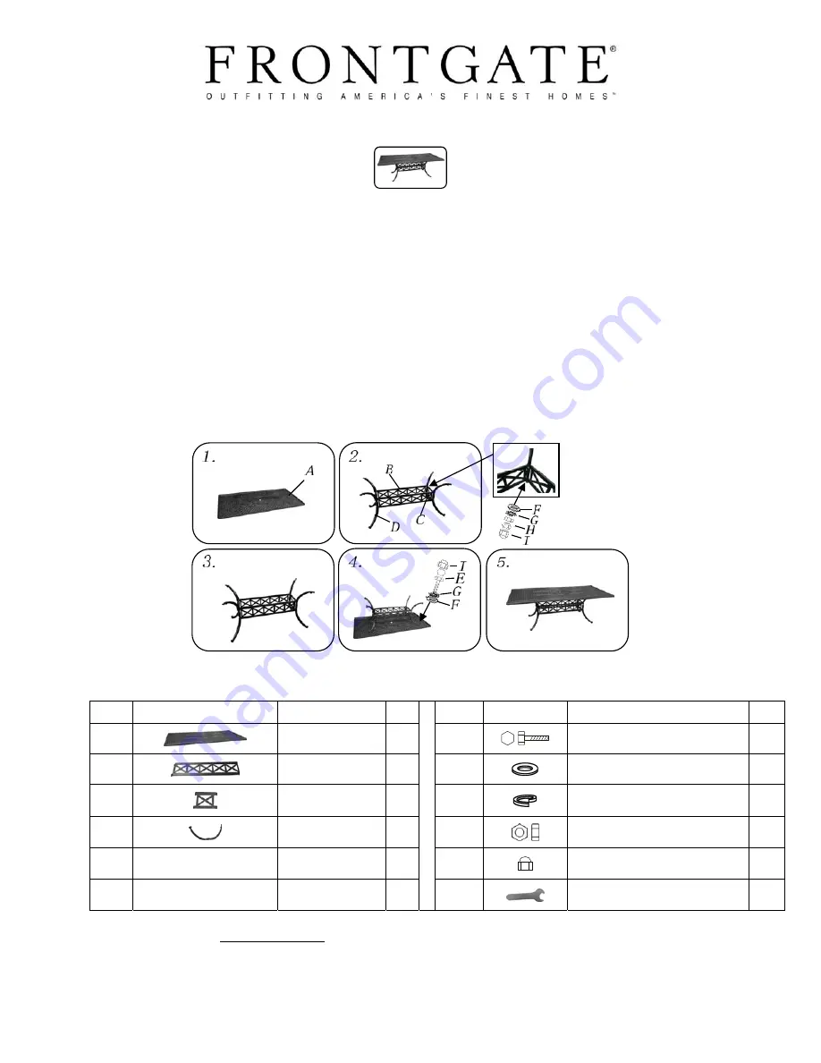 Frontgate Carlisle Cast Rect. Dining Table Скачать руководство пользователя страница 1