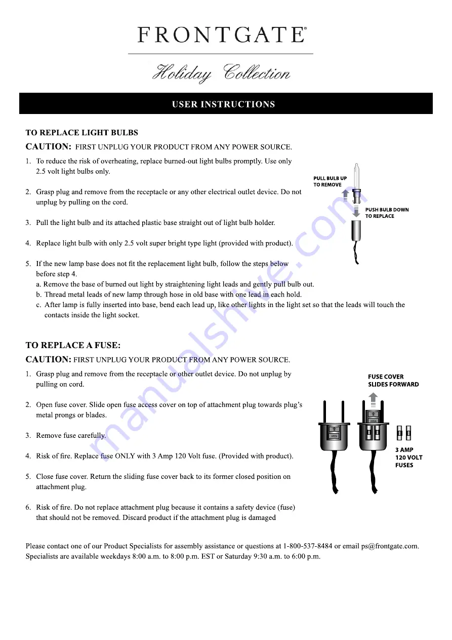 Frontgate Holiday 61327 Скачать руководство пользователя страница 18