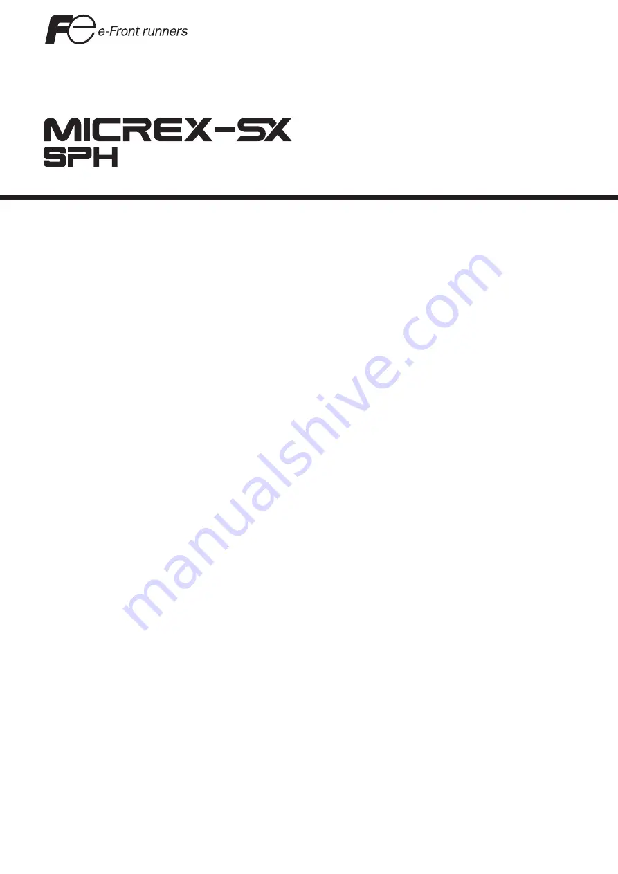 Fuji Electric MICREX-SX series User Manual Download Page 1