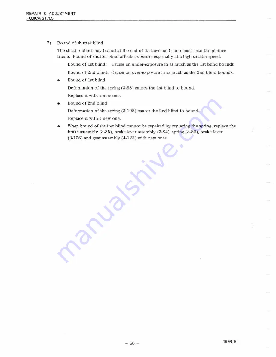 FUJICA st-705 Repair Manual & Parts List Download Page 57