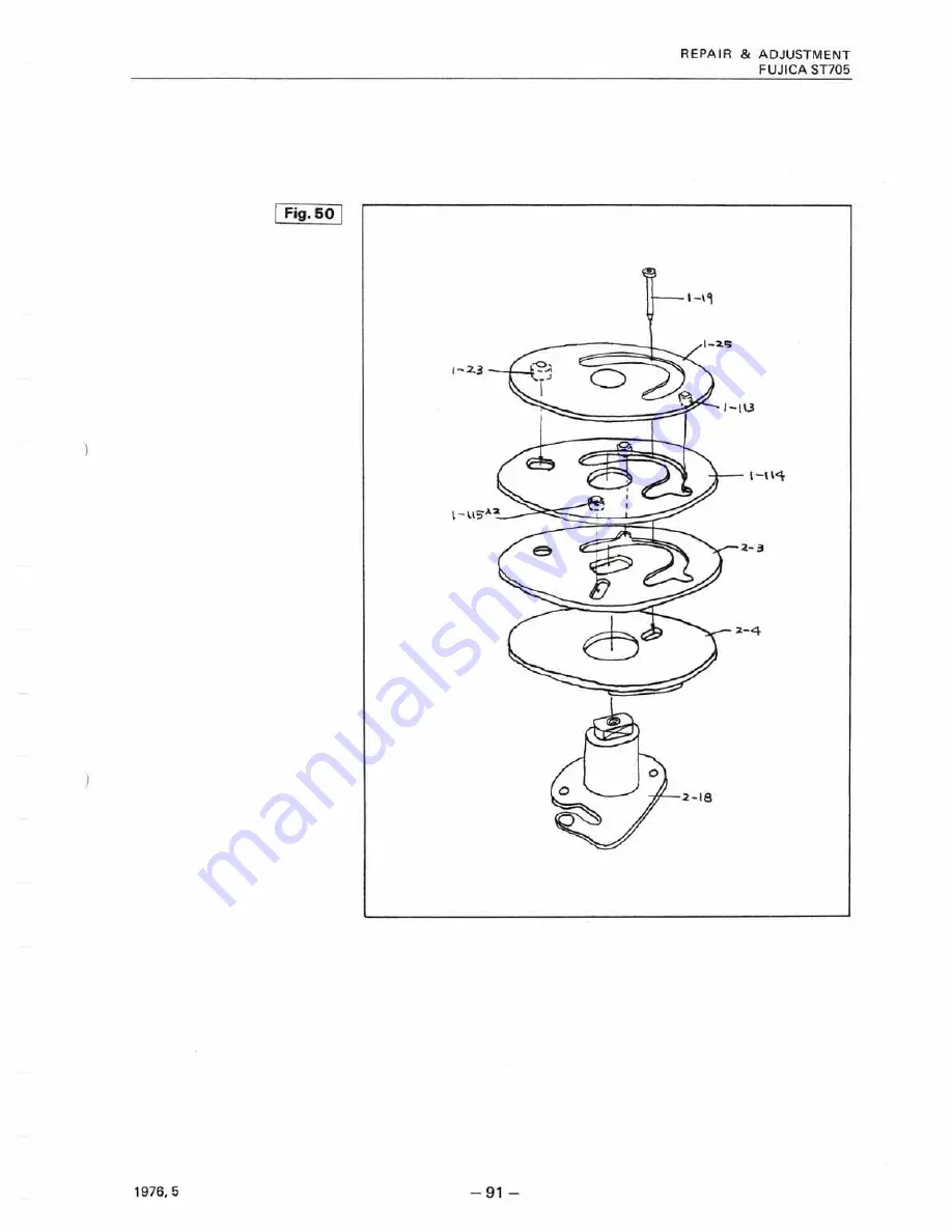 FUJICA st-705 Repair Manual & Parts List Download Page 92