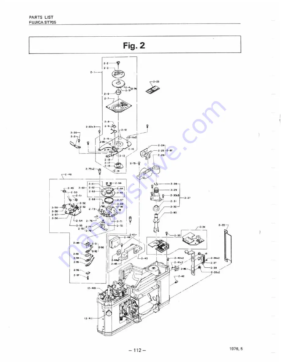 FUJICA st-705 Repair Manual & Parts List Download Page 111