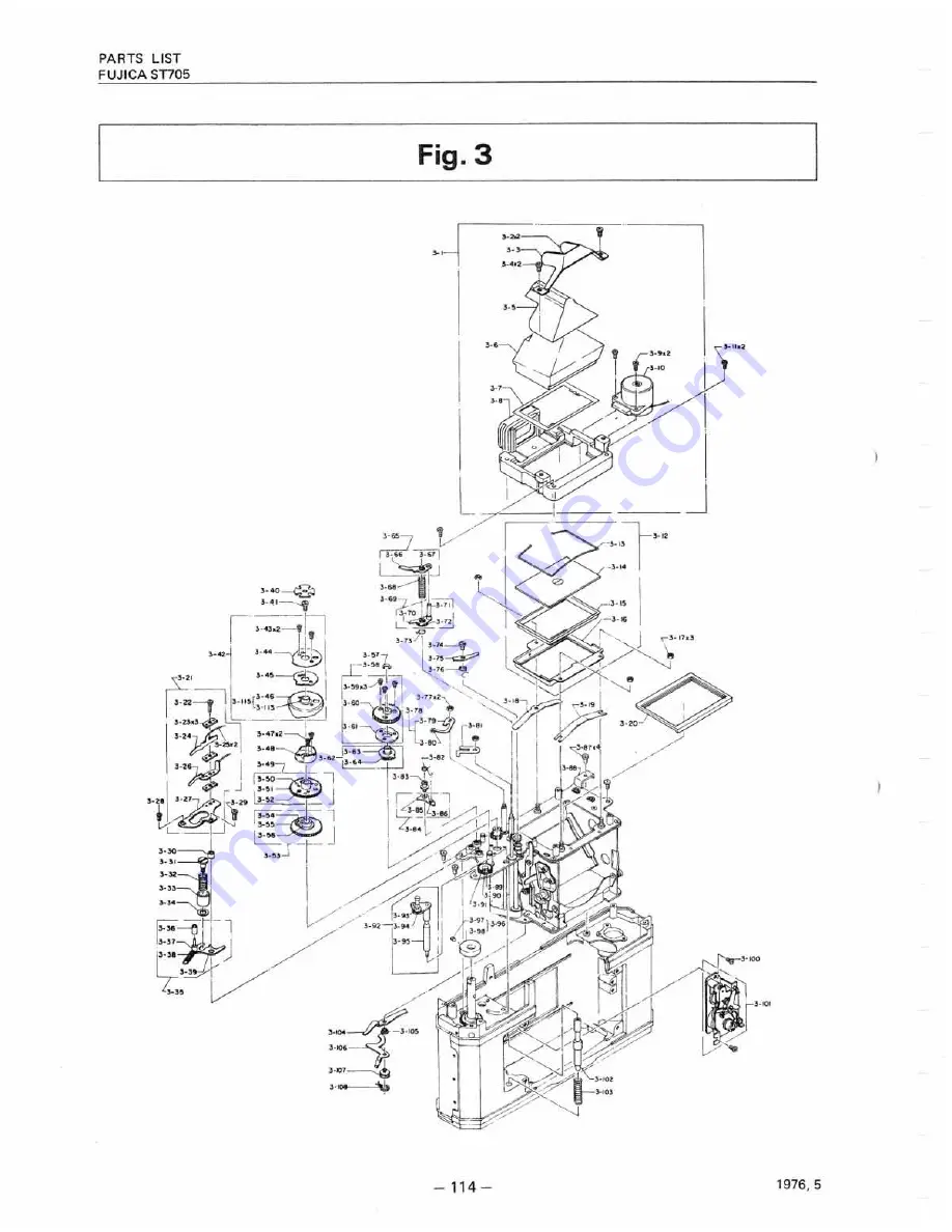 FUJICA st-705 Repair Manual & Parts List Download Page 113