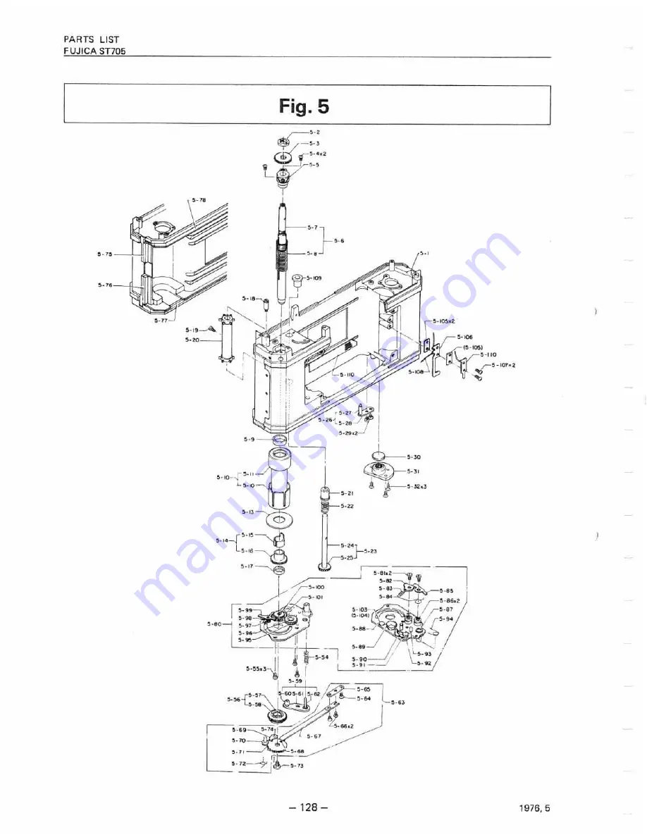 FUJICA st-705 Repair Manual & Parts List Download Page 127