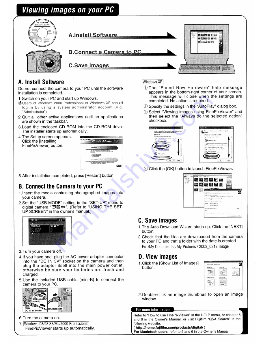 FujiFilm FINEPIX S7000 Quick Start Manual Download Page 2