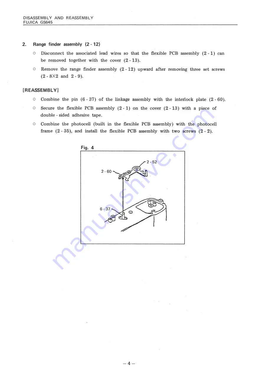 FujiFilm FUJICA GSB45 Repair Manual & Parts List Download Page 7