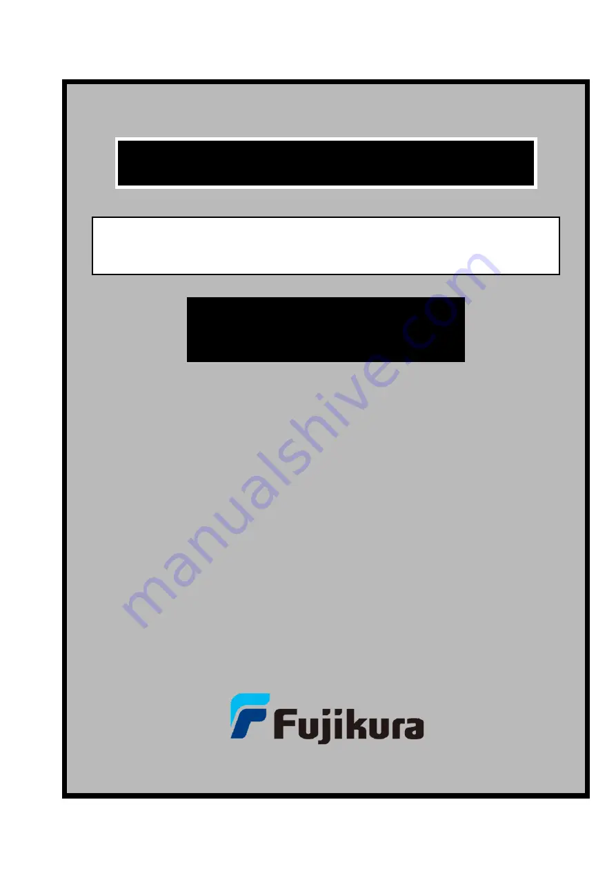 Fujikura FSM-100M Instruction Manual Download Page 1