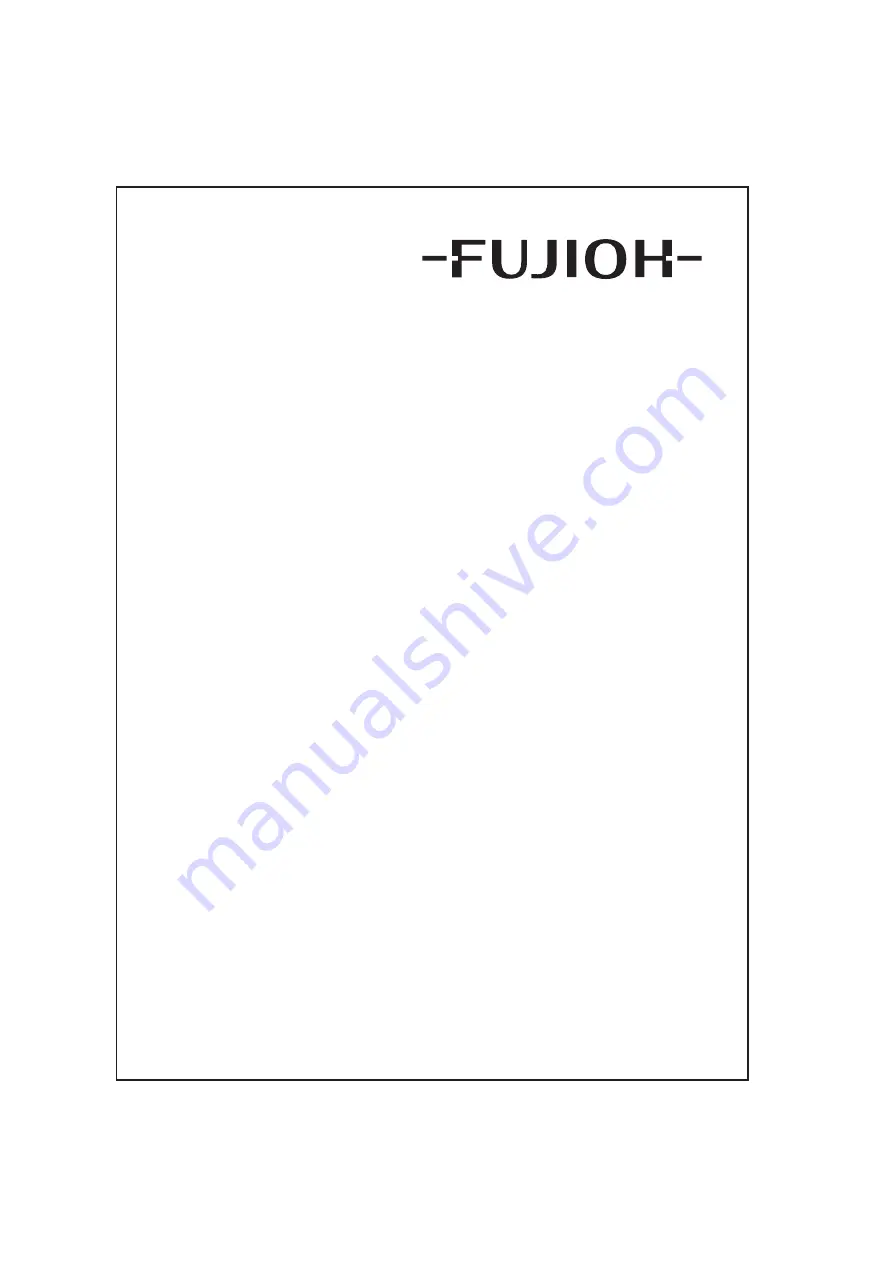 Fujioh FZ-WH5038D Operating & Installation Manual Download Page 1