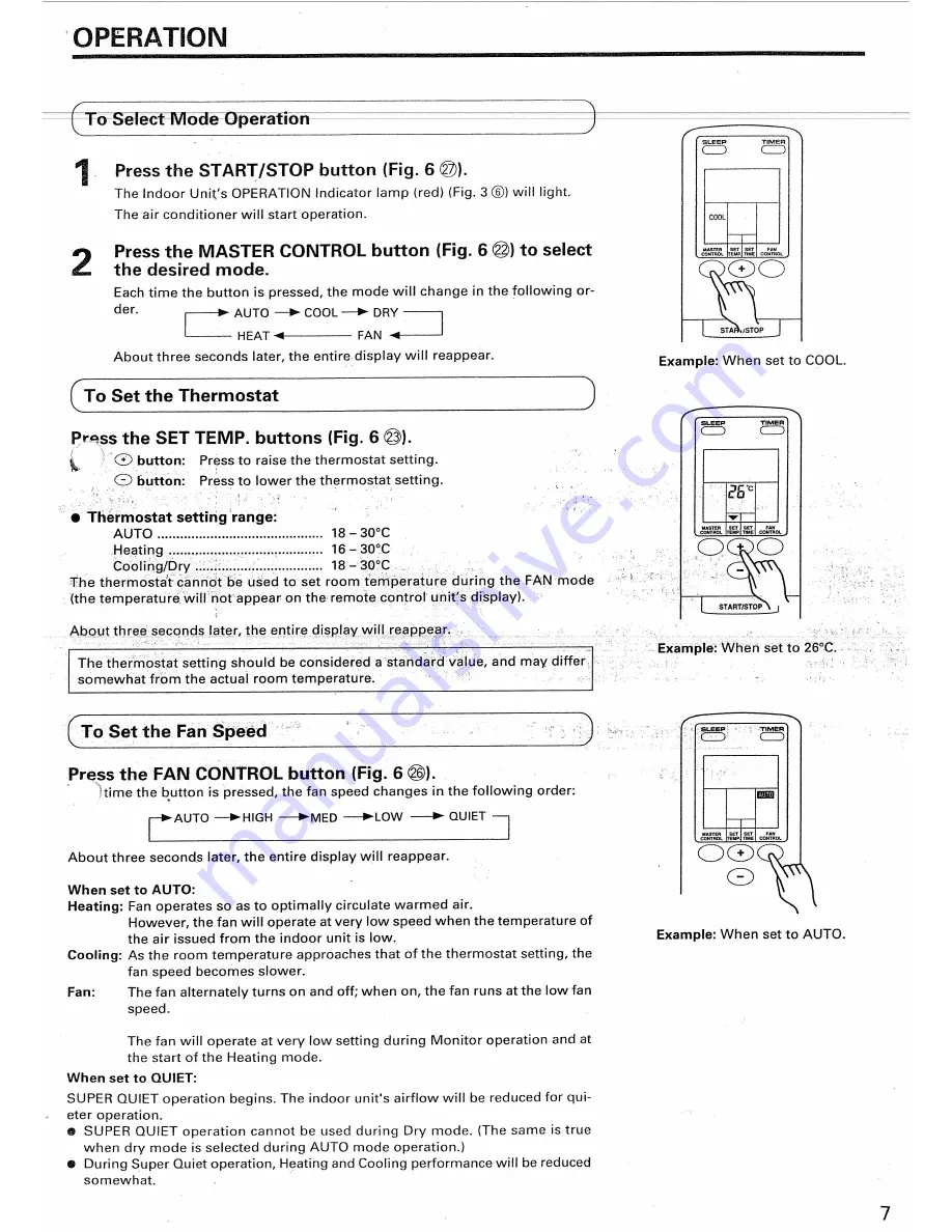 Fujitsu AST12RSG-W Operating Instructions Manual Download Page 7