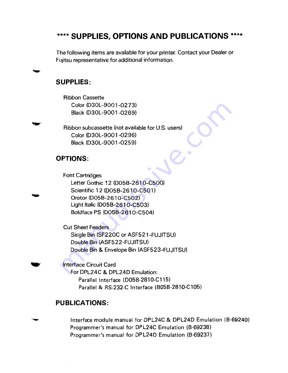 Fujitsu DL2600 User Manual Download Page 5