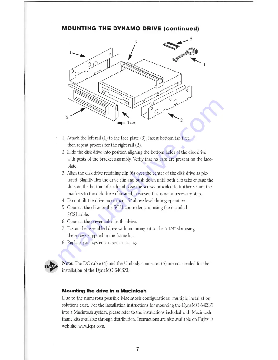 Fujitsu DynaMO 640SZI Installation Manual Download Page 8