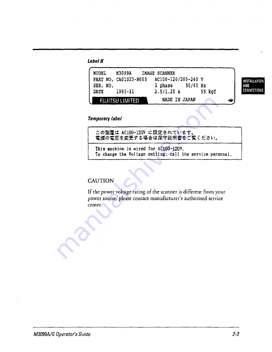 Fujitsu M3099A Operator'S Manual Download Page 25