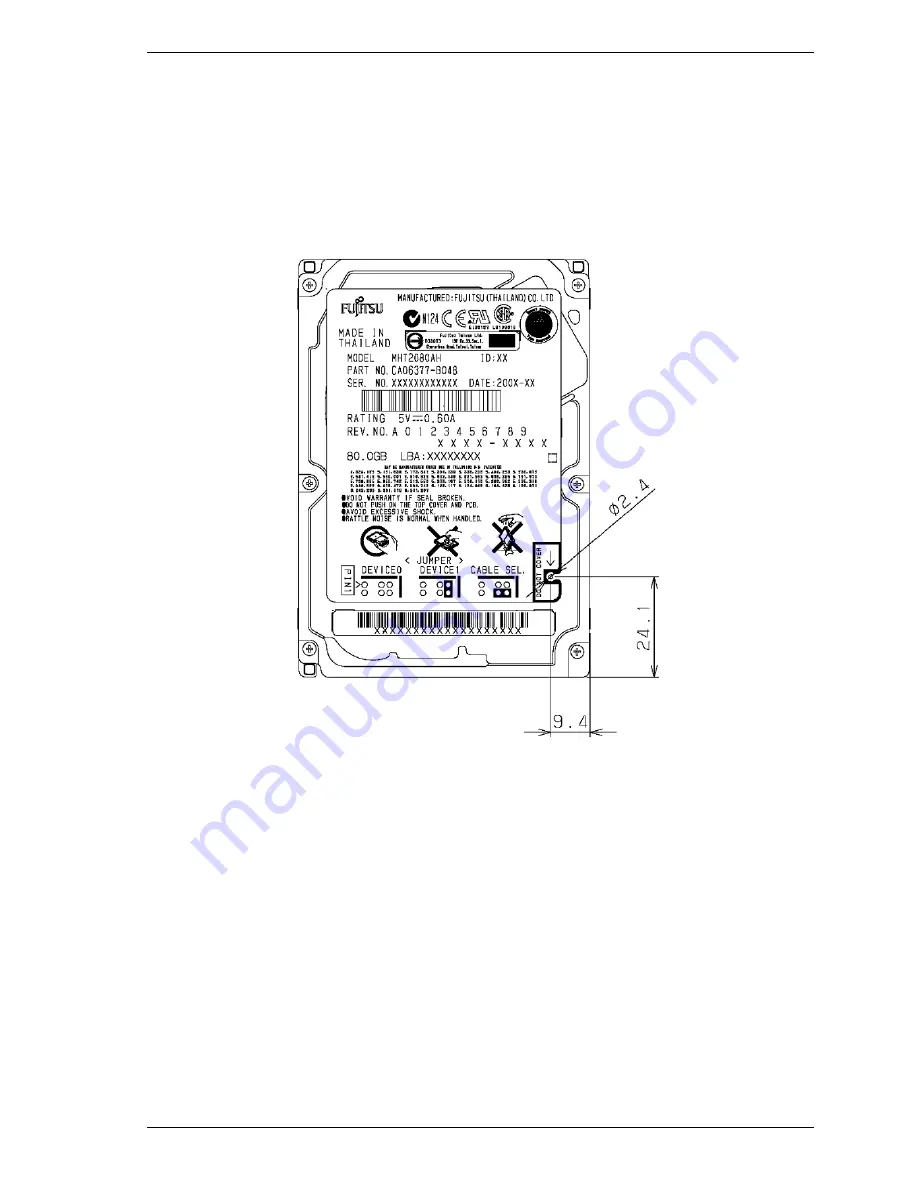 Fujitsu MH2060AH - 60GB UDMA/100 5400RPM 8MB 9.5mm Notebook Hard Disk Drive Product Manual Download Page 43