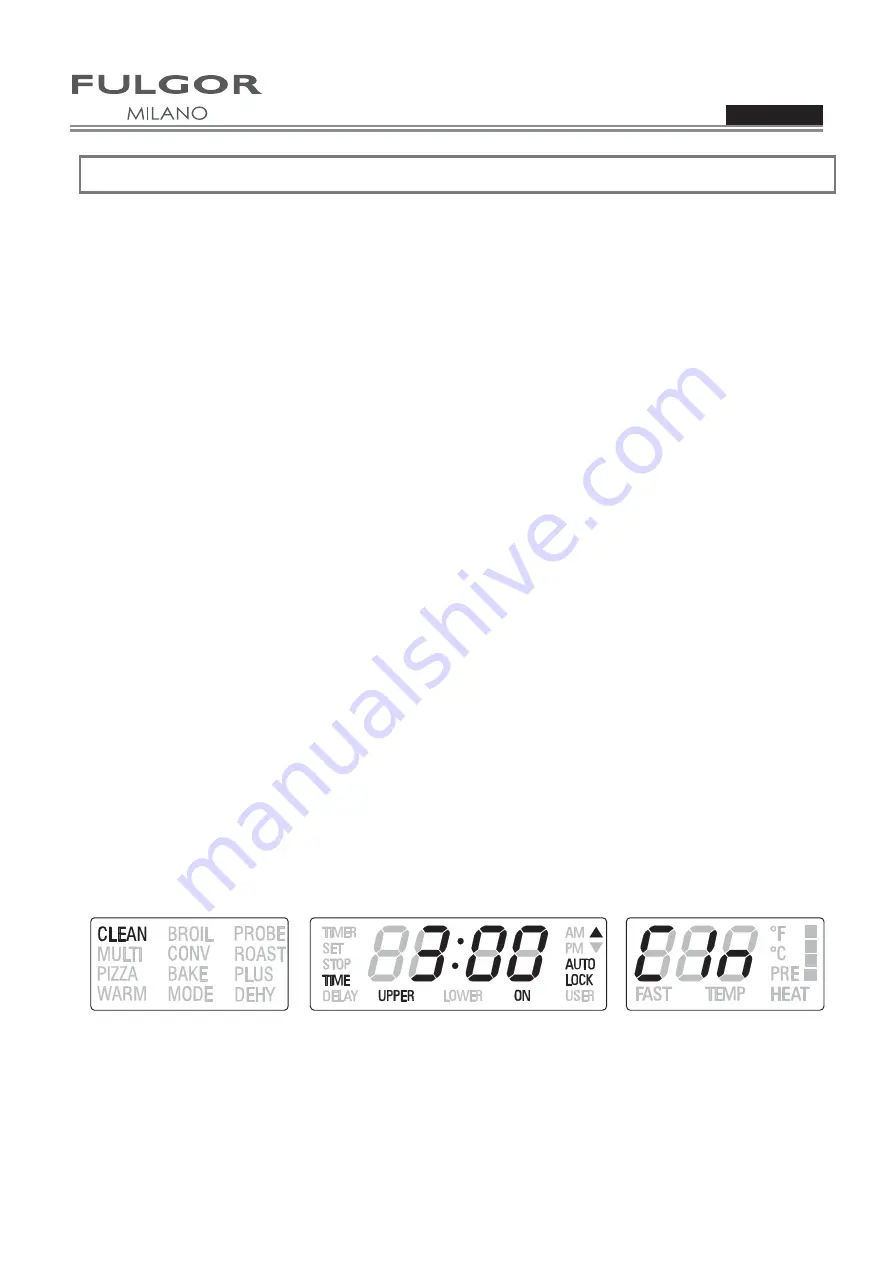 Fulgor Milano F6DP30 1 Series Use & Care Manual Download Page 61