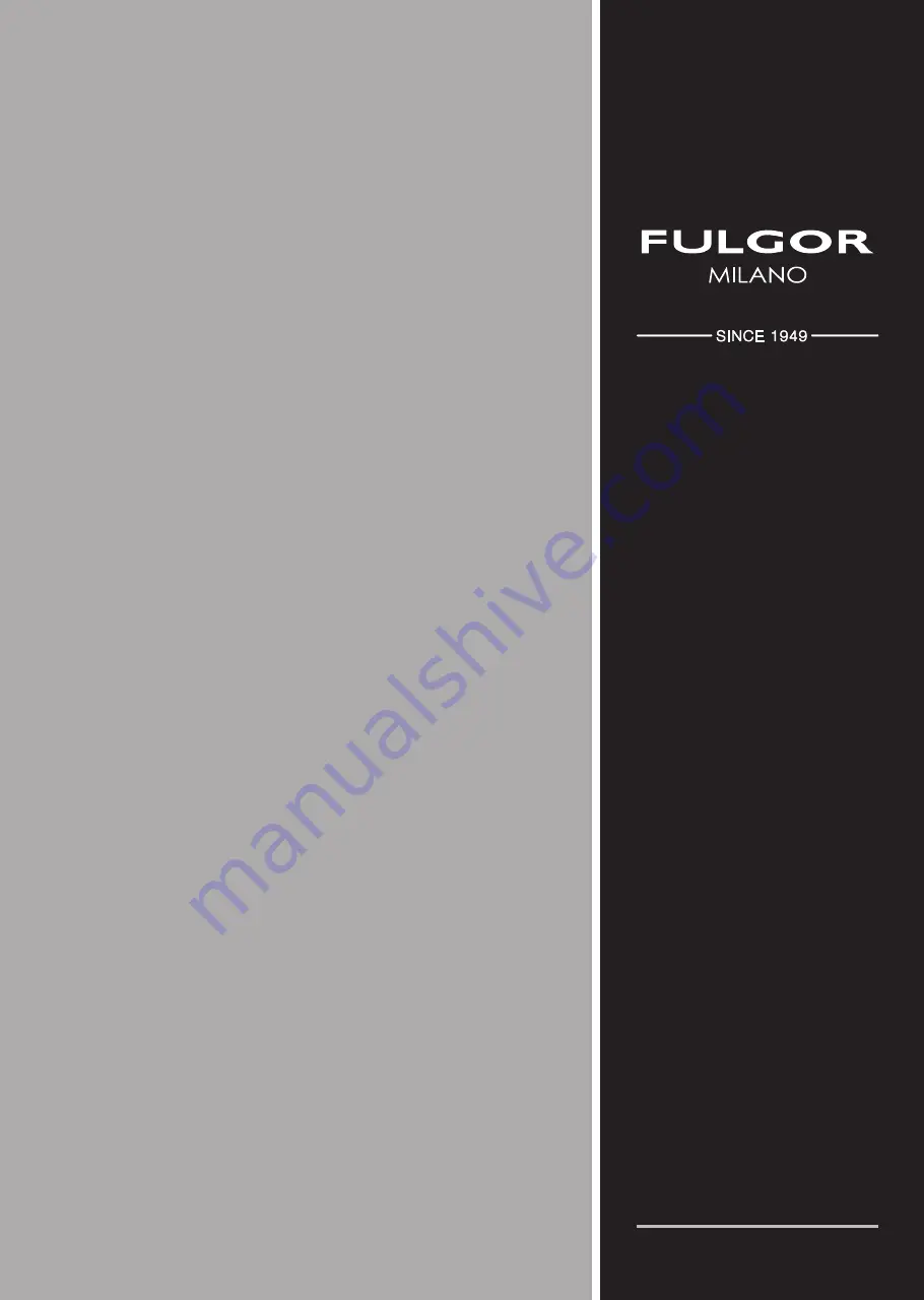 Fulgor Milano F7DSPD24S1 Instructions For Installation And Use Manual Download Page 106